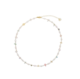 Soï Copenhagen Ferskvandsperler med Krystal Mix Halskæde